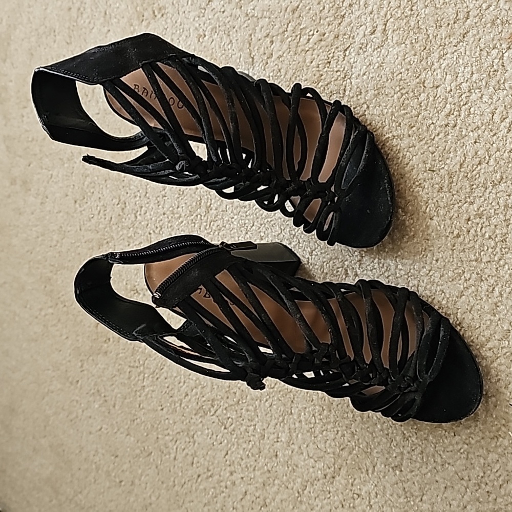 Suede Caged Heels